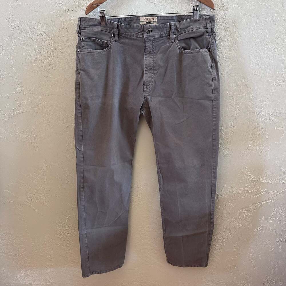 Orvis Men's Five Pocket Stretch Twill Pants Size 40x32 Grey
